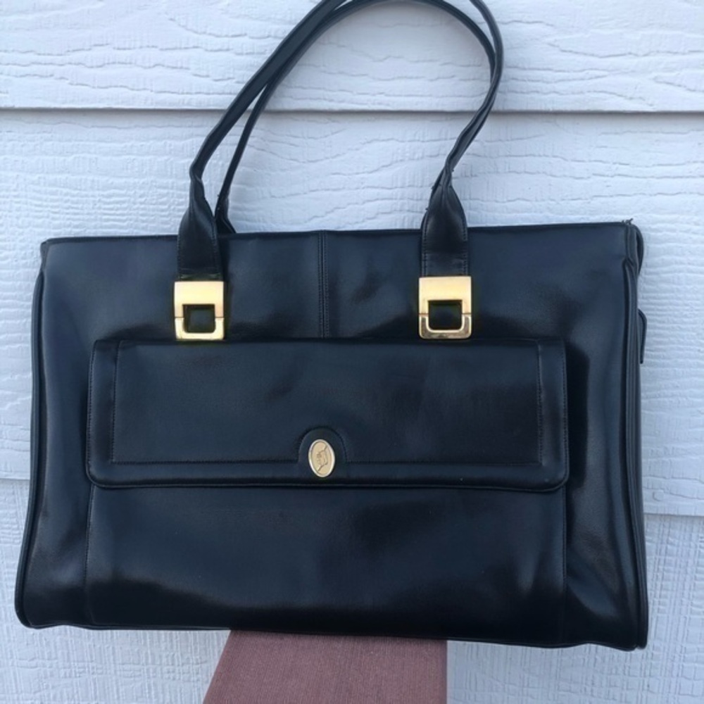 Vintage Lou Taylor Italy Faux Handbag Black